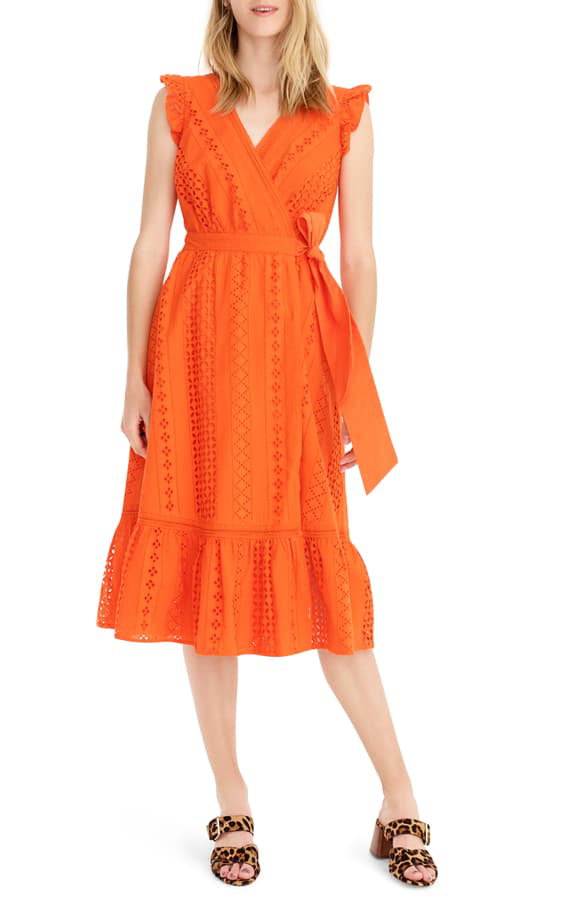 orange eyelet dress