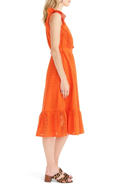 J.crew All Over Eyelet Wrap Dress In Resort Orange ModeSens