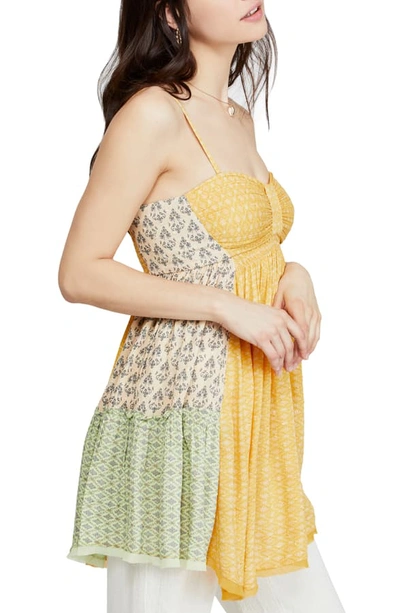 Shop Free People Across The Sea Strapless Tunic In Yellow