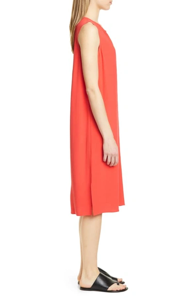 Shop Eileen Fisher Silk Shift Dress In Red Lory