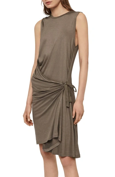 Shop Allsaints Lisen Dress In Khaki Green