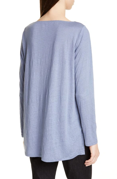 Shop Eileen Fisher Drop Tail Hem Organic Linen Tunic In Chambray