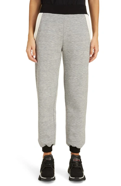 Shop Givenchy Colorblock Crop Jogger Pants In Heather Gray