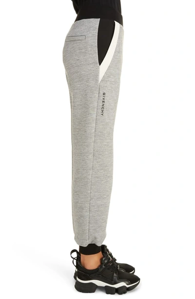 Shop Givenchy Colorblock Crop Jogger Pants In Heather Gray