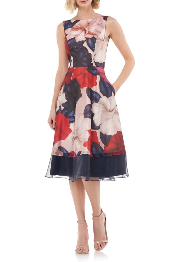 kay unger fit and flare dress