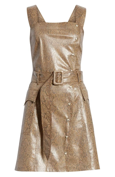 Shop Nanushka Lorena Snake Print Vinyl Dress In Brown