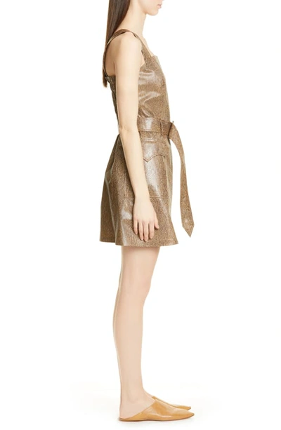 Shop Nanushka Lorena Snake Print Vinyl Dress In Brown
