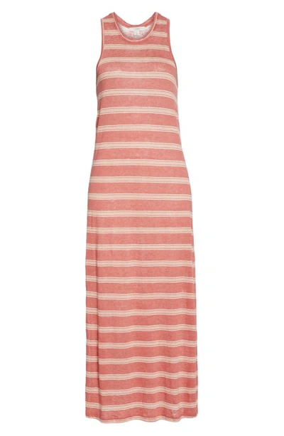 Shop Joie Brellen Twist Back Linen Tank Dress In Tropic Red