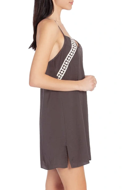 Shop Midnight Bakery Hammered Satin Chemise In Charcoal