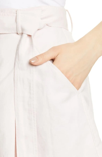 Shop La Vie Rebecca Taylor Flared Cotton & Linen Shorts In Cloud Pink
