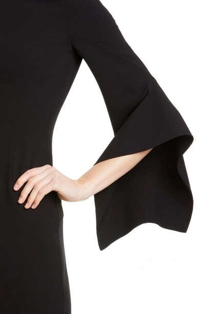 Shop Michael Kors Drape Sleeve Sheath Dress In Black