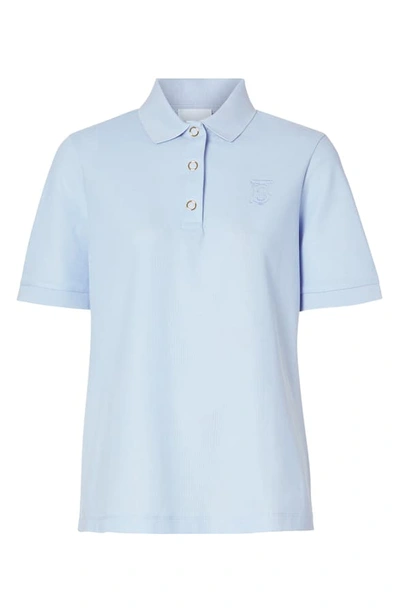 Shop Burberry Malleco Polo In Pale Blue