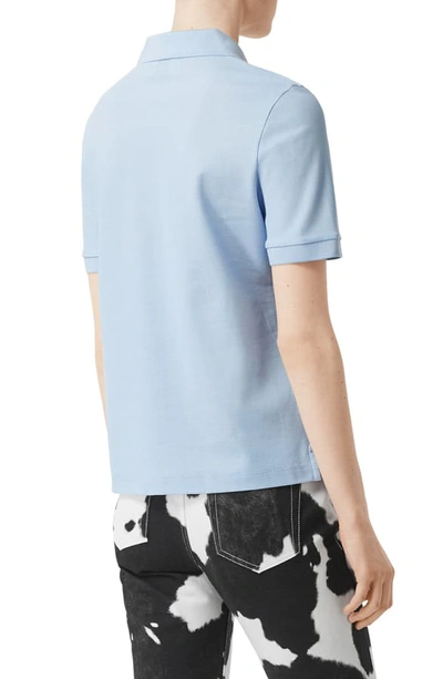 Shop Burberry Malleco Polo In Pale Blue