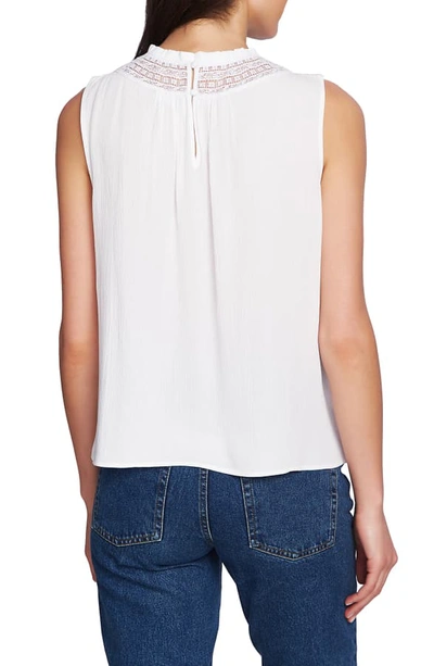 Shop 1.state Lace Detail Sleeveless Blouse In Ultra White