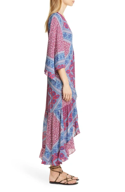 Shop Ba&sh Usso Mixed Print High/low Dress In Framboise