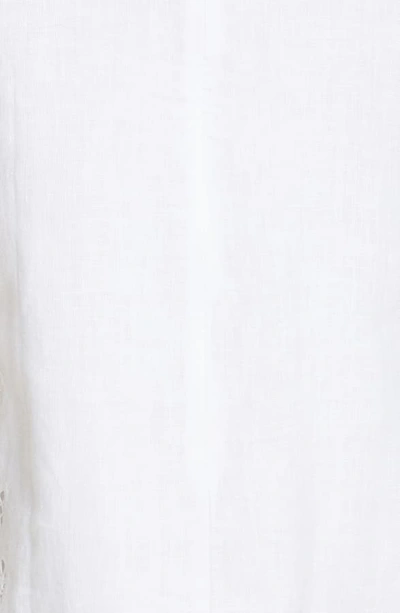 Shop Club Monaco Luceenie Eyelet Detail Linen Shift Dress In Blanc De Blanc