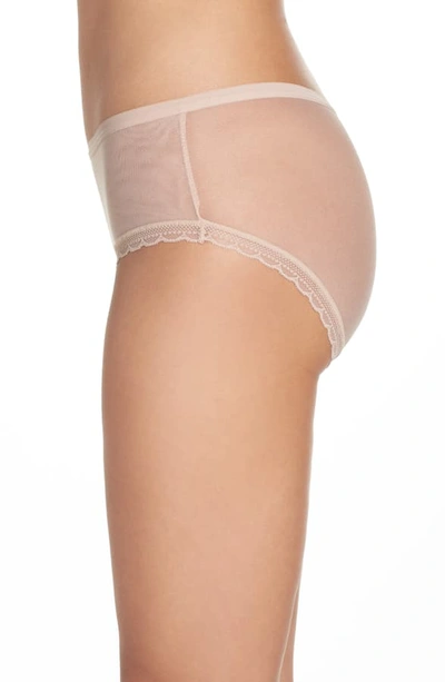 Shop On Gossamer Modern Mesh Panties In Champagne