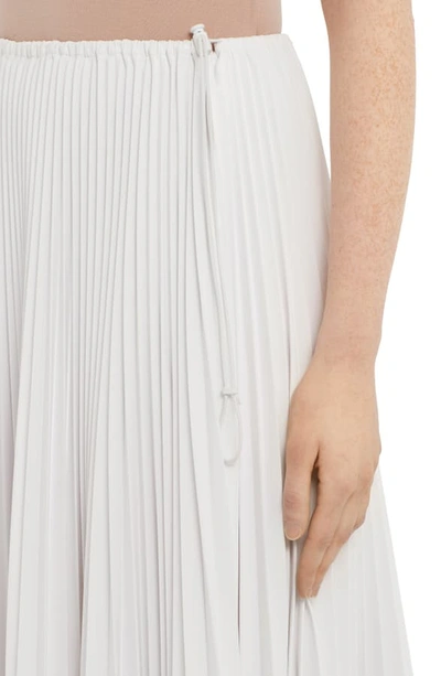 Shop Fendi Drawcord Waist Pleated Midi Skirt In White