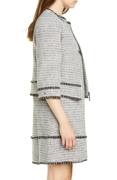 Shop Ted Baker Aleice Contrast Panel Boucle Jacket In Charcoal