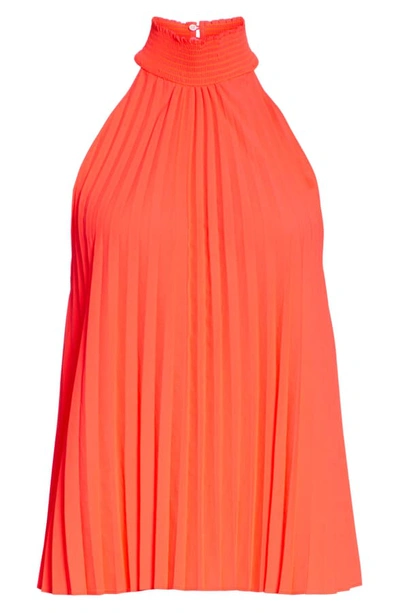 Shop A.l.c Imani Pleated Sleeveless Top In Neon Orange