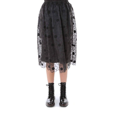 Shop Moncler Genius Moncler X Simone Rocha Daisy Embroidered Lace Circle Skirt In Black