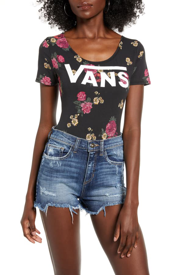 vans bodysuit and shorts