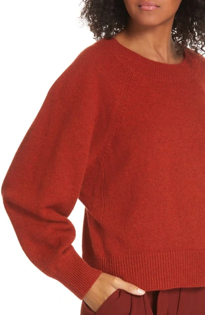 Shop Vince Raglan Dolman Sleeve Sweater In H Redwood