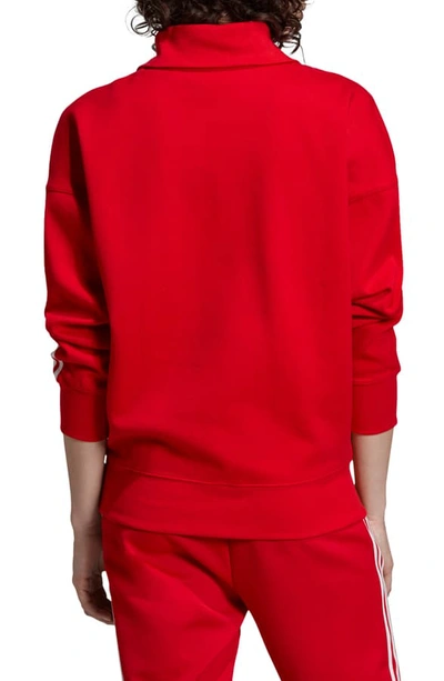 Shop Adidas Originals Lock Up Quarter Zip Pullover In Scarlet
