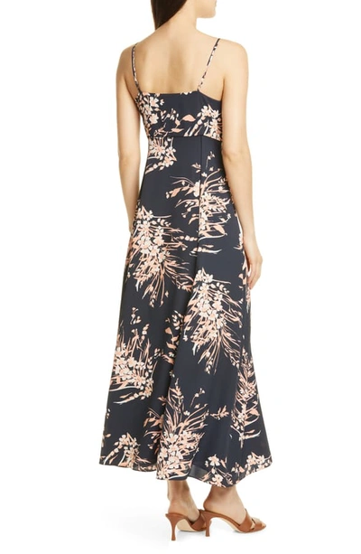 Shop Joie Almona Floral Print Button Front Maxi Dress In Caviar