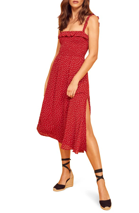 reformation siesta midi dress