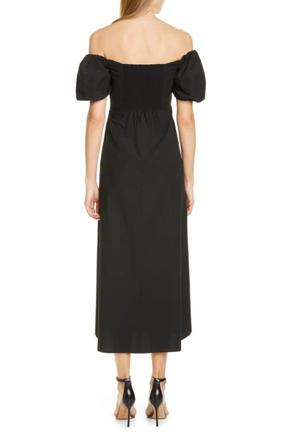 Shop A.l.c Marilyn Off The Shoulder Midi Dress In Black