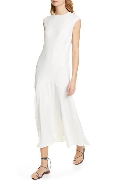 Shop Frame Cascade Midi Dress In Blanc