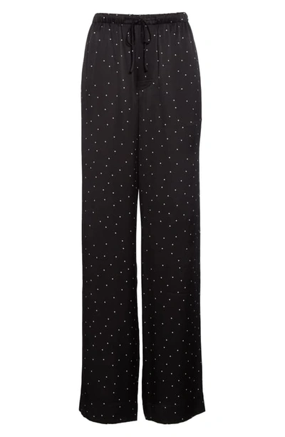 Shop Vince Dot Print Silk Pants In Black