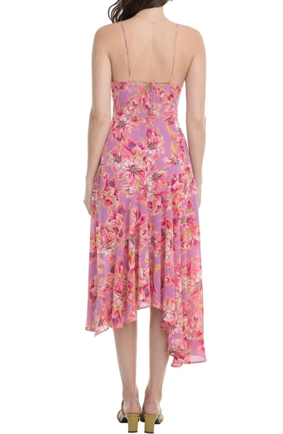Shop Astr Janine Handkerchief Hem Dress In Lavender-pink Floral