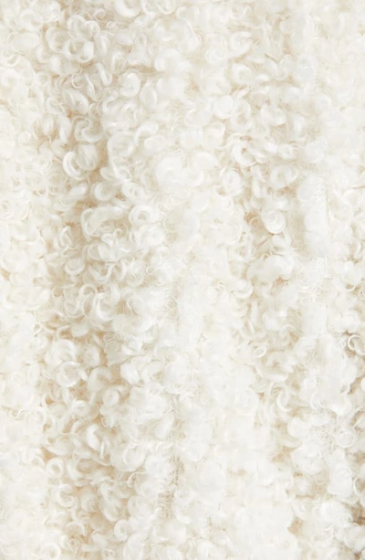 Shop Tibi Curly Faux Lamb Fur Crop Jacket In Ivory