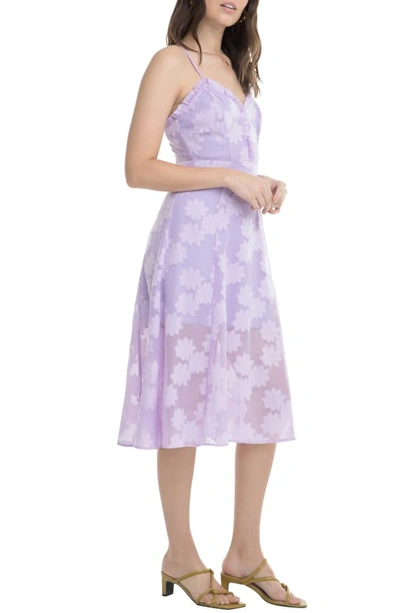 Shop Astr Elaina Floral Applique Sundress In Lavender Shadow