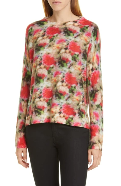 Shop Adam Lippes Floral Brushed Cashmere & Silk Sweater In Multi Floral