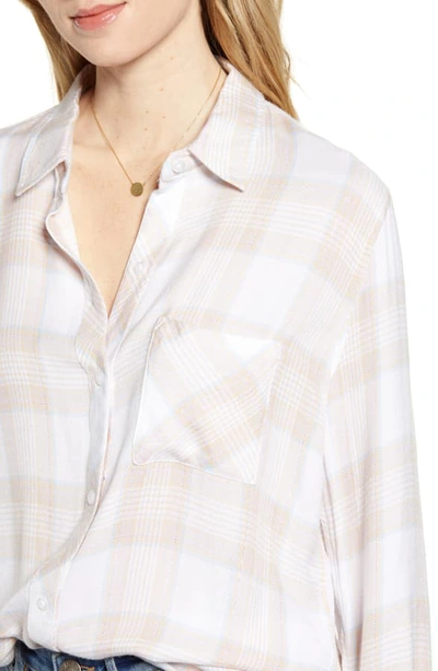Shop Rails Hunter Plaid Shirt In Ivory Blush Sky