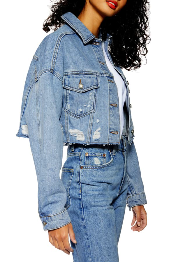 topshop ripped denim jacket