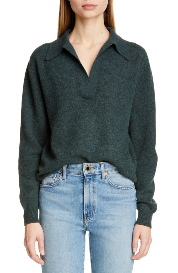 khaite polo sweater