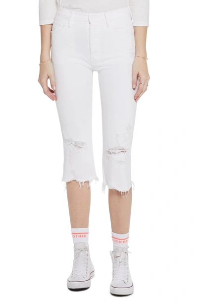 Shop Mother The Tripper Knicker Chew Hem Capri Jeans In Almost Innocent