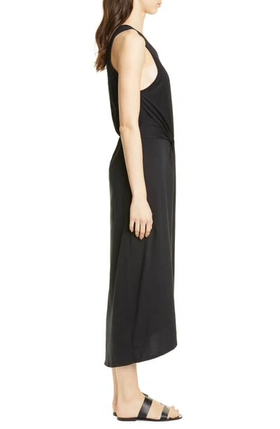 Shop Joie Seamour Twist Front Midi Dress In Caviar