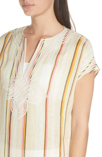 Shop Tory Burch Awning Stripe Cover-up Caftan In Canyon Stripe