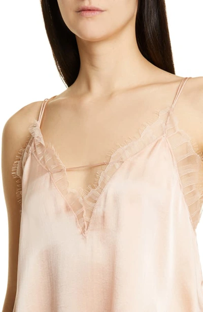 Shop Iro Berlana Lace Trim Silk Camisole In Nude