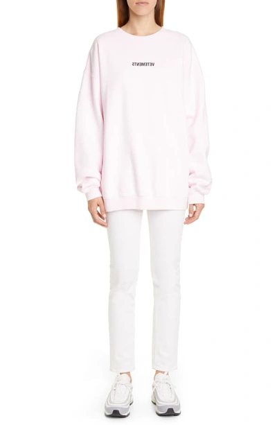 Shop Vetements Inverted Logo Sweatshirt In Light Pink