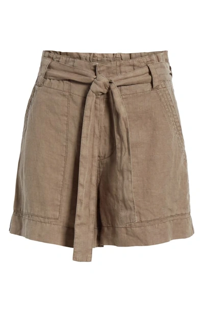 Shop Joie Daynna Linen Shorts In Fatigue