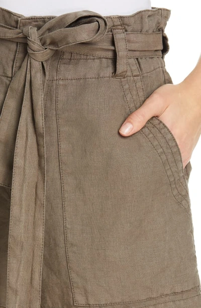 Shop Joie Daynna Linen Shorts In Fatigue