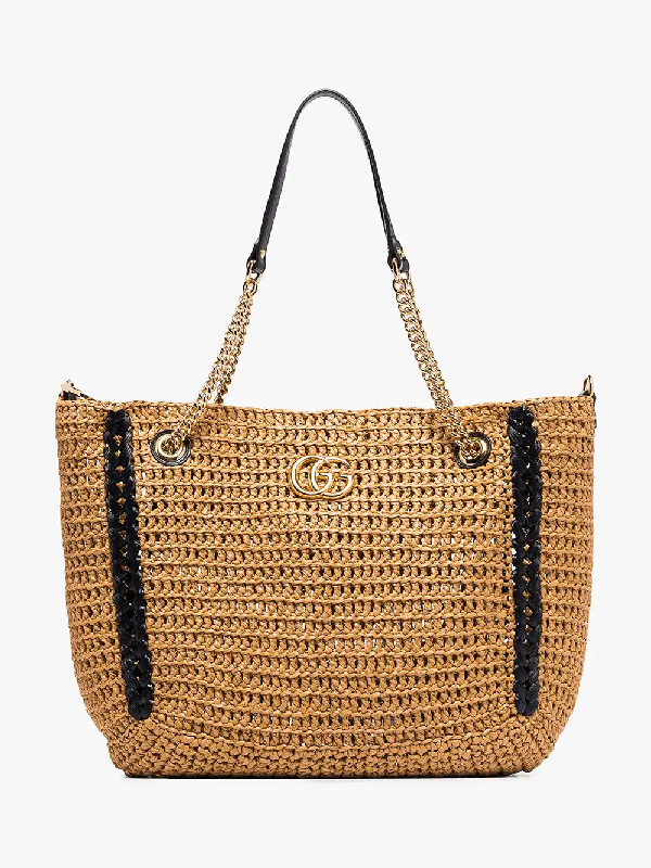 gucci straw tote