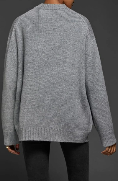 Shop Anine Bing Rosie Oversize Cashmere Sweater In Grey