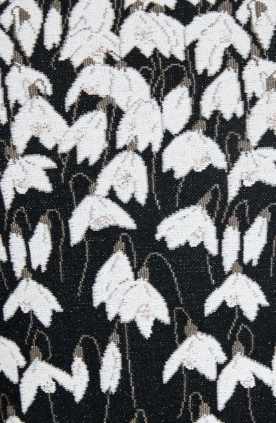 Shop Valentino Bucaneve Lace Hem Jacquard Sweater Minidress In K92-black/ Multicolor
